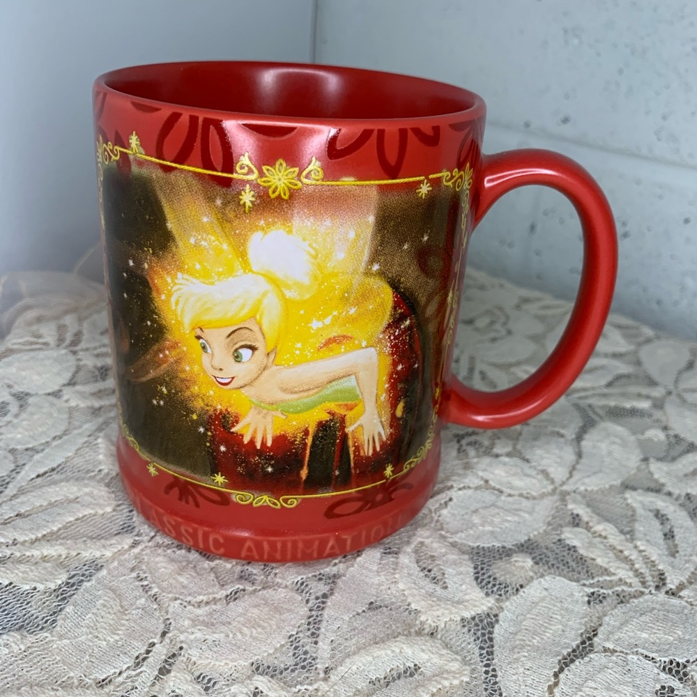 Disney Tinkerbell Red Ceramic Coffee Mug Cup - Picture 3 of 8